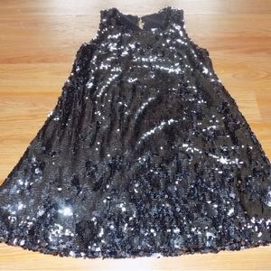 Girls Size 7-8 CWD Kids Fully Sequined Party Holiday Dress Black Charcoa…